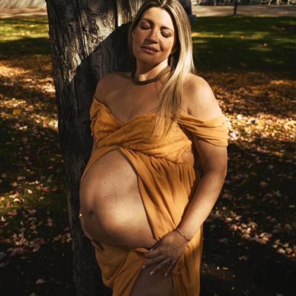 Pregnancy Dresses for Photoshoot tan color XL